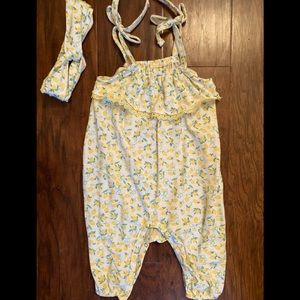 Jessica Simpson Baby Romper & Headband 3-6 Month